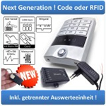 Zutrittskontrolle Set für Zugang mit PIN Code und Transponder